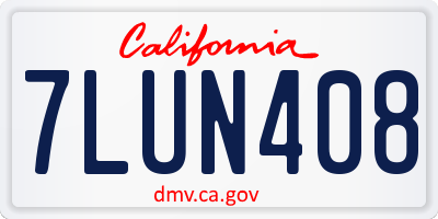 CA license plate 7LUN408