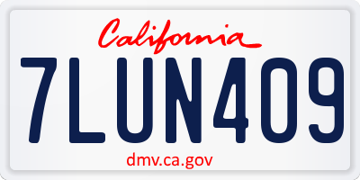 CA license plate 7LUN409