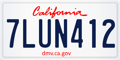 CA license plate 7LUN412