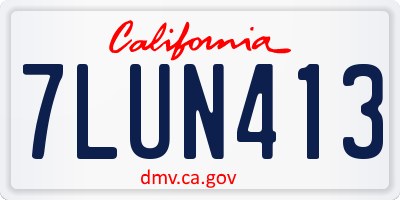 CA license plate 7LUN413