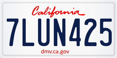 CA license plate 7LUN425