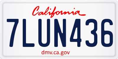 CA license plate 7LUN436
