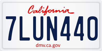 CA license plate 7LUN440