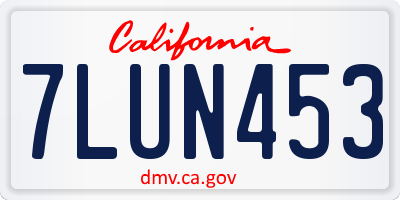 CA license plate 7LUN453