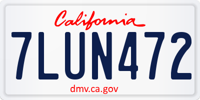 CA license plate 7LUN472
