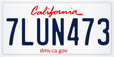 CA license plate 7LUN473