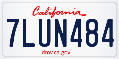 CA license plate 7LUN484