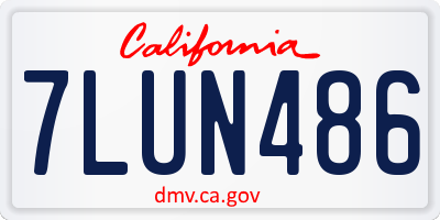 CA license plate 7LUN486