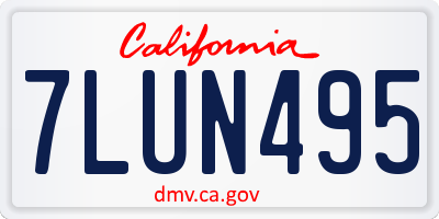 CA license plate 7LUN495