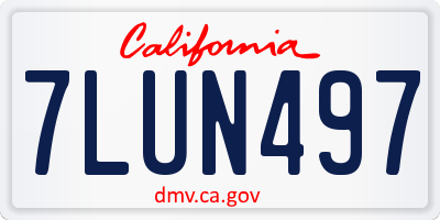 CA license plate 7LUN497