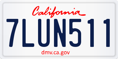 CA license plate 7LUN511