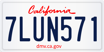CA license plate 7LUN571