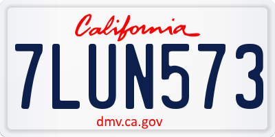 CA license plate 7LUN573