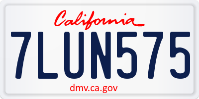 CA license plate 7LUN575