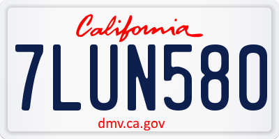 CA license plate 7LUN580