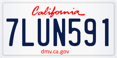 CA license plate 7LUN591