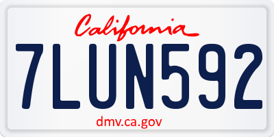 CA license plate 7LUN592