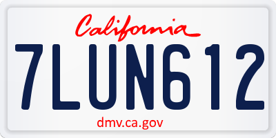 CA license plate 7LUN612