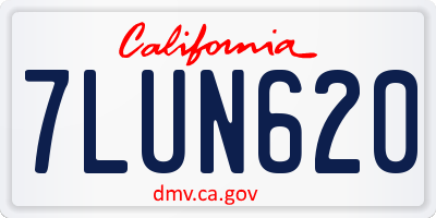 CA license plate 7LUN620