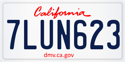 CA license plate 7LUN623