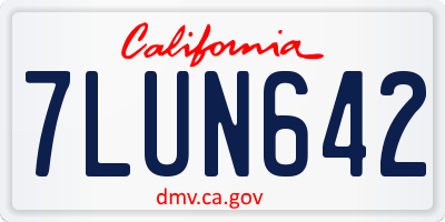 CA license plate 7LUN642