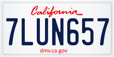CA license plate 7LUN657