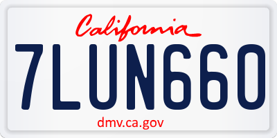 CA license plate 7LUN660