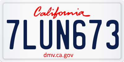 CA license plate 7LUN673