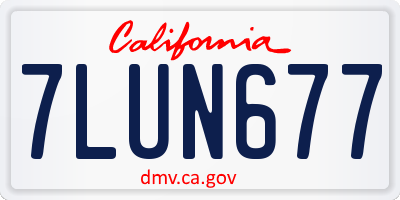 CA license plate 7LUN677
