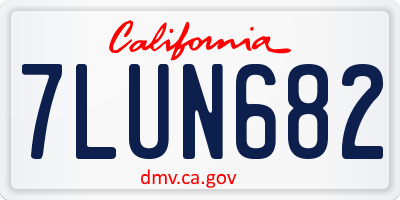 CA license plate 7LUN682