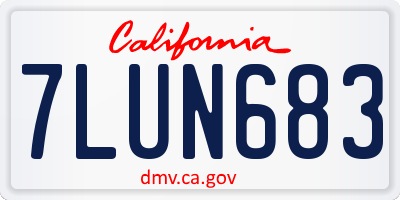 CA license plate 7LUN683