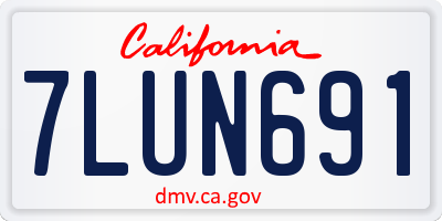 CA license plate 7LUN691