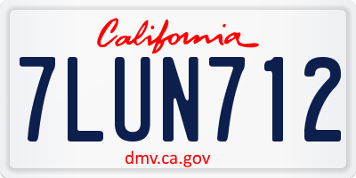 CA license plate 7LUN712
