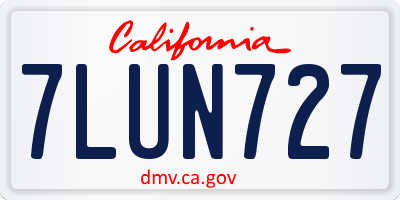 CA license plate 7LUN727