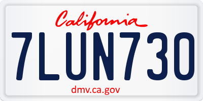 CA license plate 7LUN730
