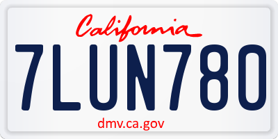 CA license plate 7LUN780