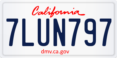 CA license plate 7LUN797