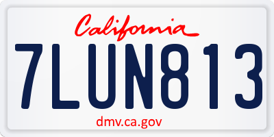 CA license plate 7LUN813