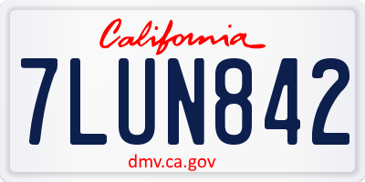 CA license plate 7LUN842