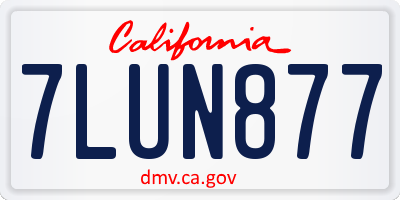 CA license plate 7LUN877