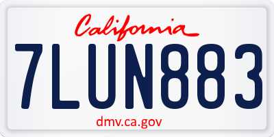 CA license plate 7LUN883
