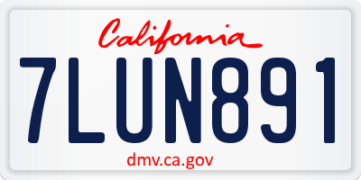 CA license plate 7LUN891