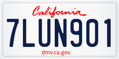 CA license plate 7LUN901