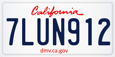 CA license plate 7LUN912