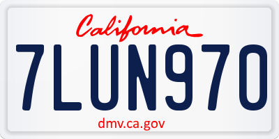 CA license plate 7LUN970
