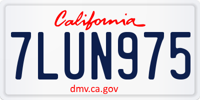 CA license plate 7LUN975