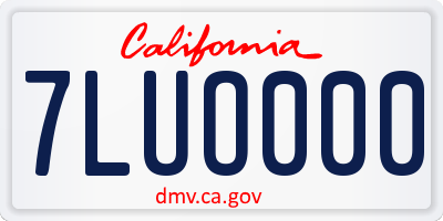 CA license plate 7LUO000