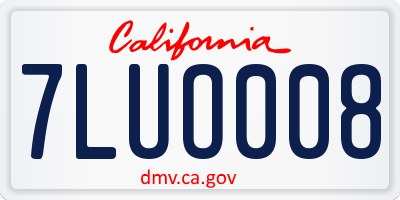 CA license plate 7LUO008