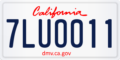 CA license plate 7LUO011