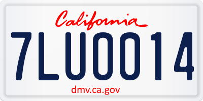 CA license plate 7LUO014